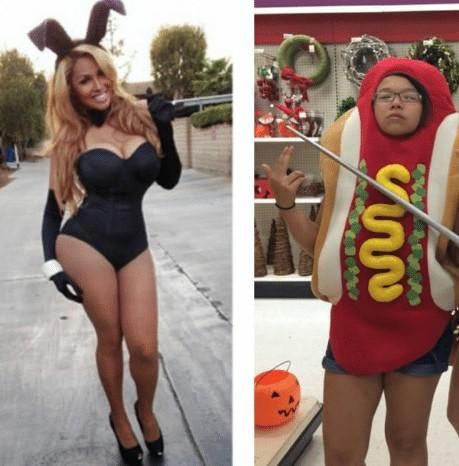 Two types of girls on Halloween
