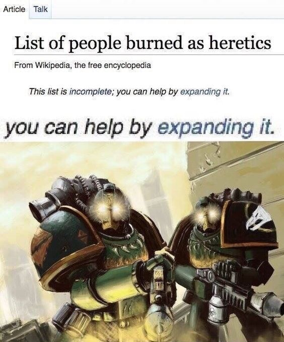 The Ordo Hereticus has declared you as a feggit