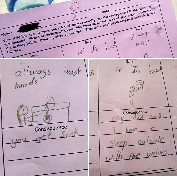 My 7 yr old daughter’s answer to last nights homework assignment probably isn’t gonna win me any parenting awards, but I got a pretty good laugh out of it :-)