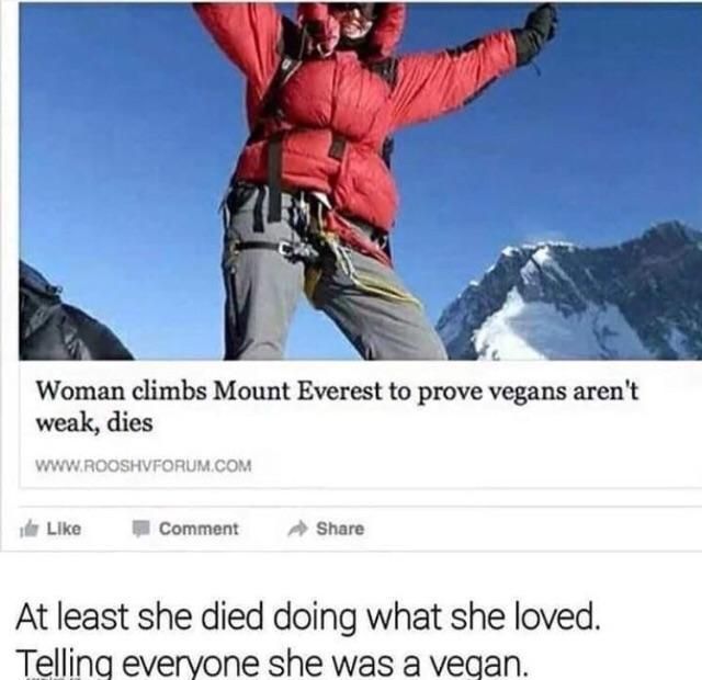 she simply proved vegans are weak