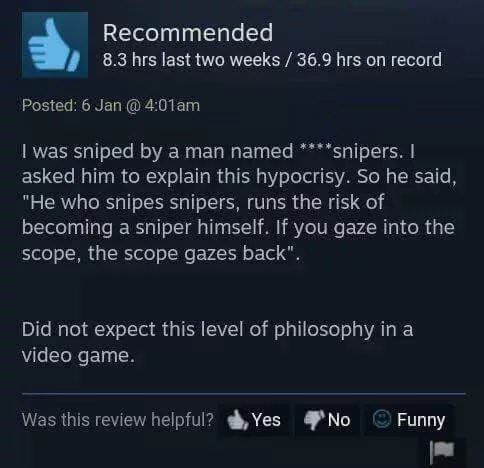 Steam reviews always deliver
