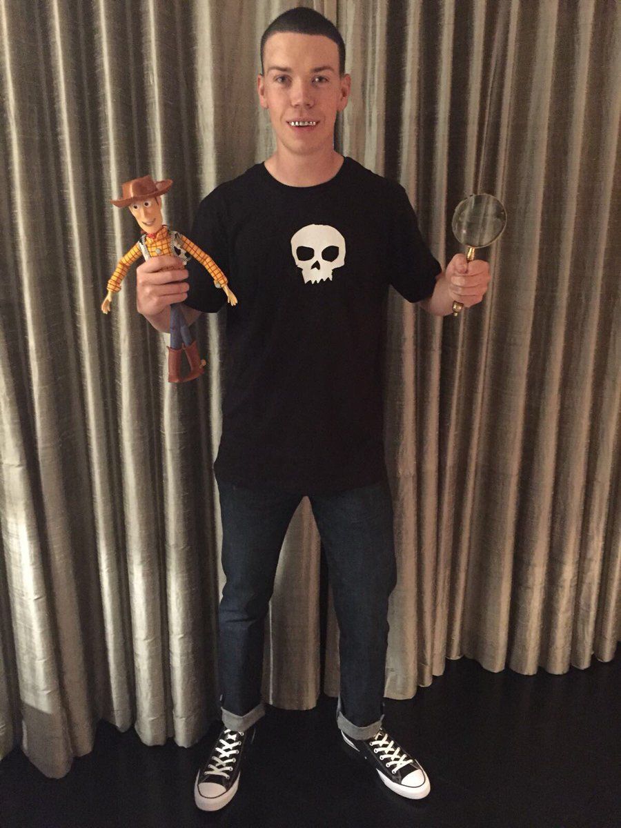 Will Poulter dressed as Sid from Toy Story for Halloween
