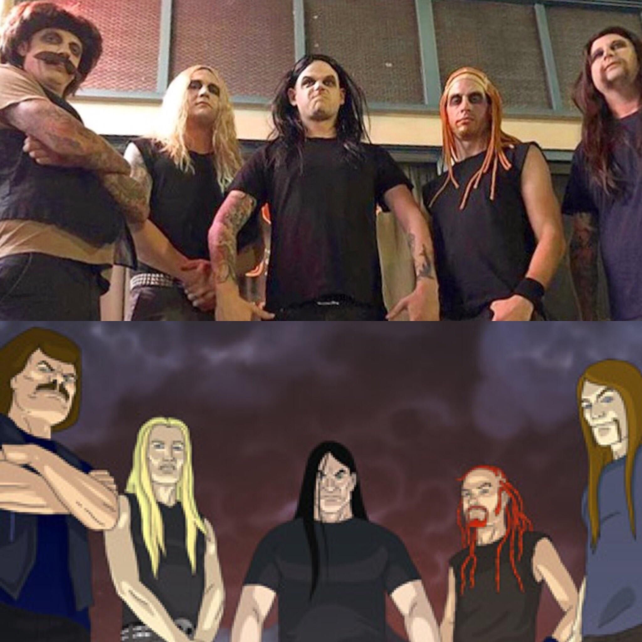 I’m in a metal band. Here is this year’s group costume.