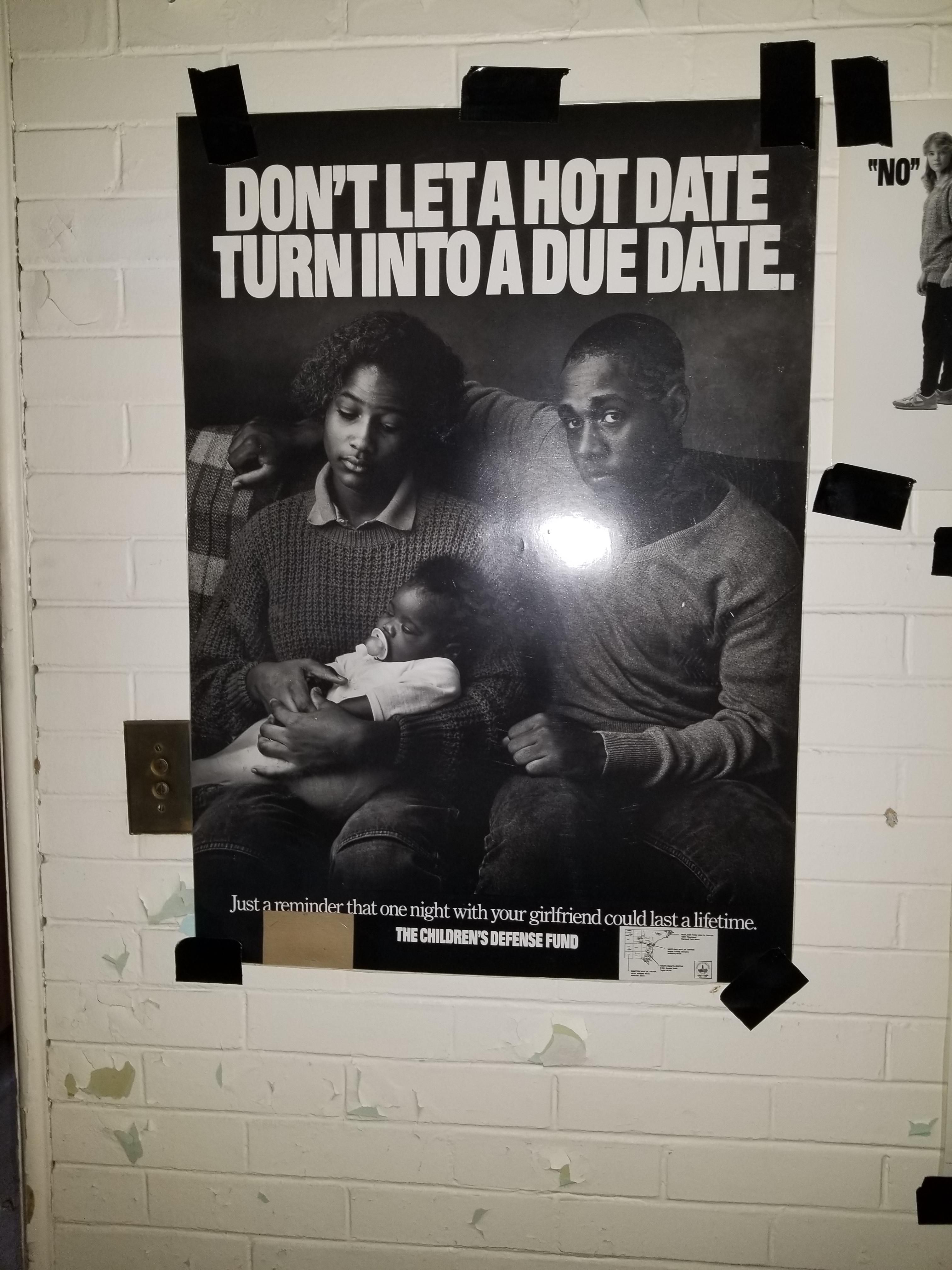 This poster against teen pregnancy from the 80s