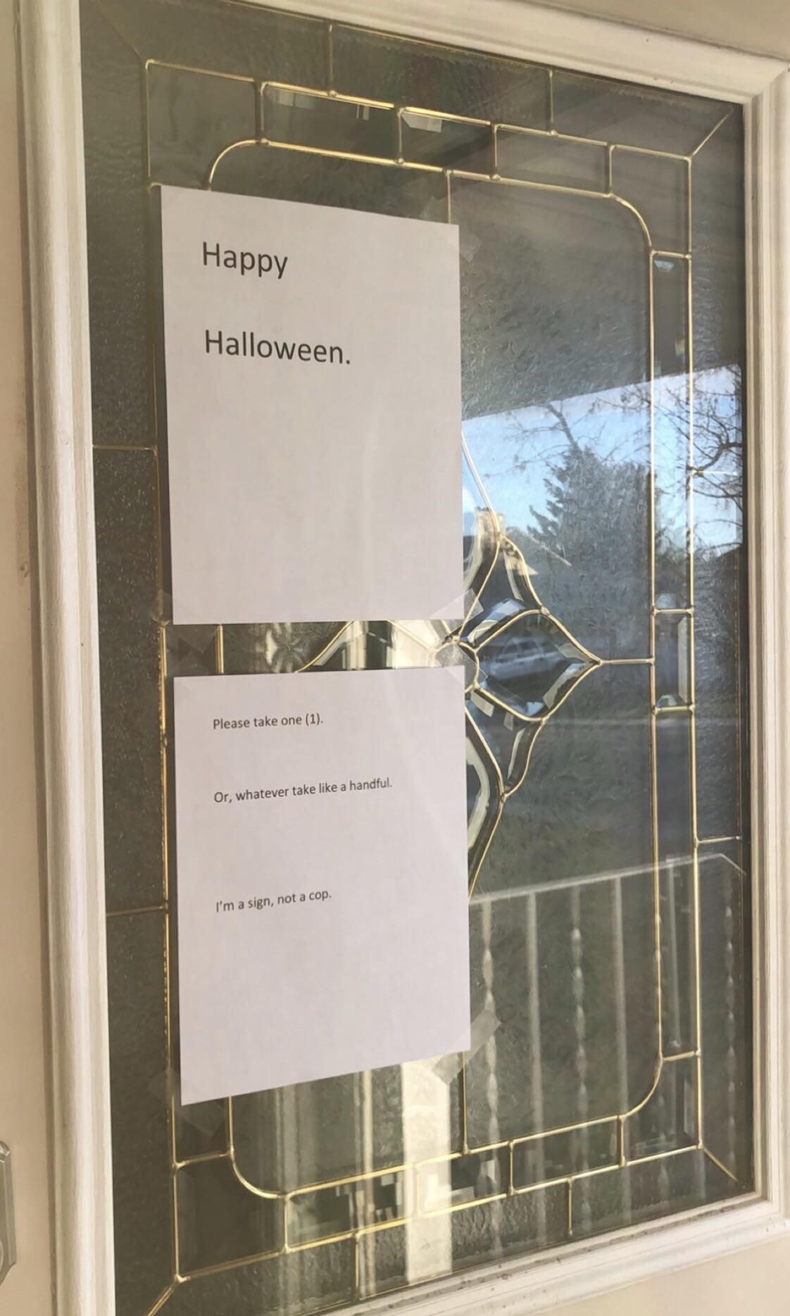 My favorite house we trick-or-treated at tonight. This was their only decoration.