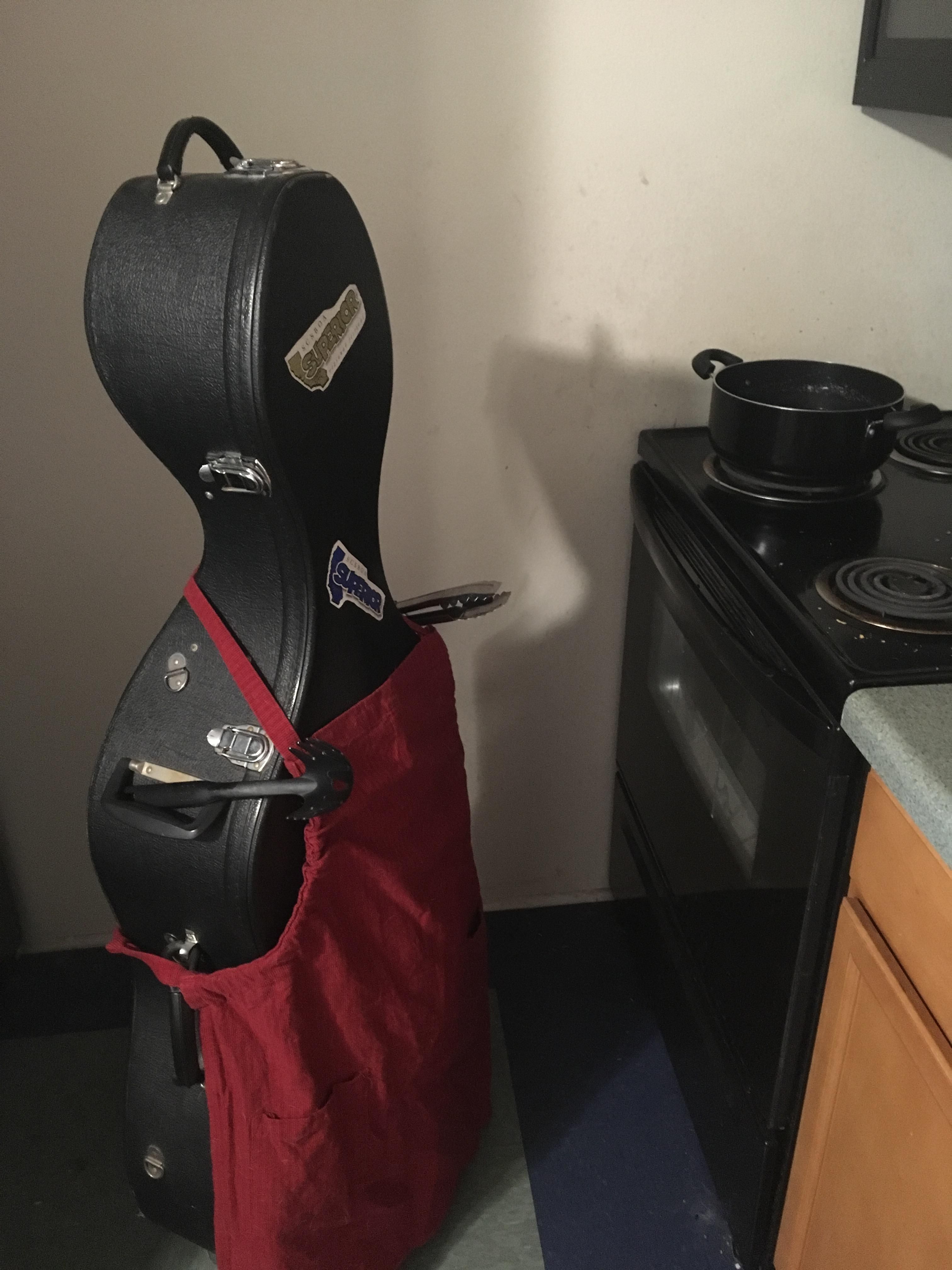 My friend is storing his cello at my place. I occasionally send him updates on how it’s going.