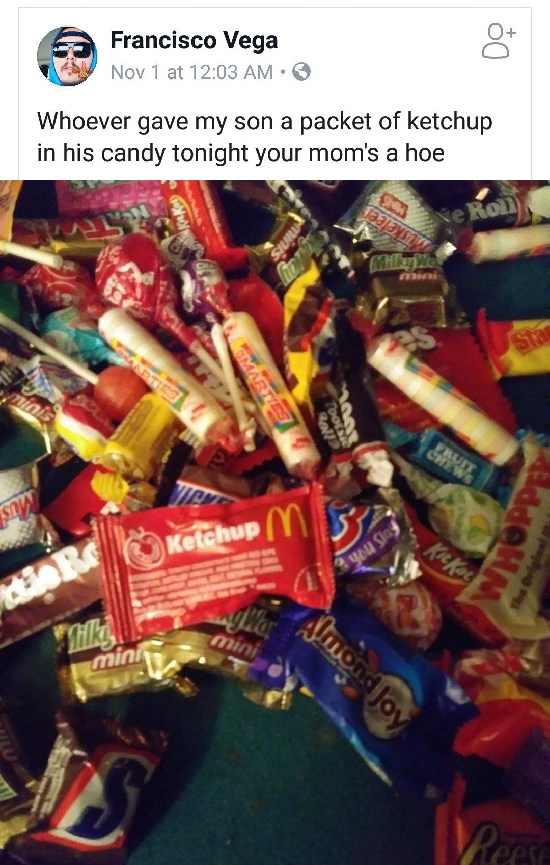 Trick or Treating at Ronald's house.