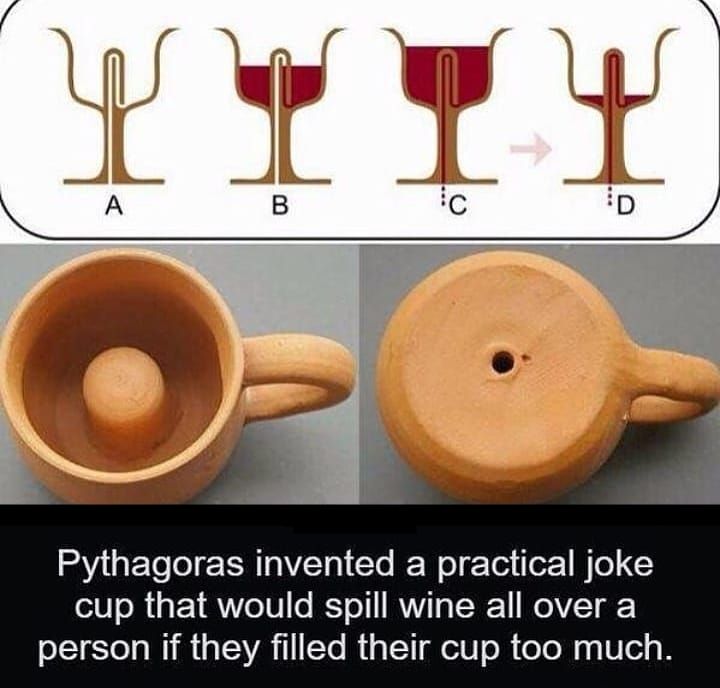 Pythagoras utilizes gravity to troll - very effective ¯\__/¯