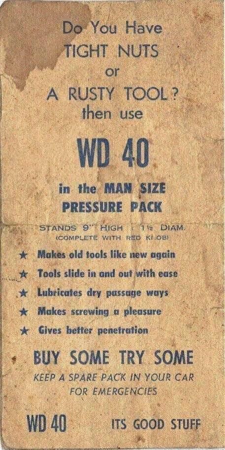 WD-40 advert from 1956