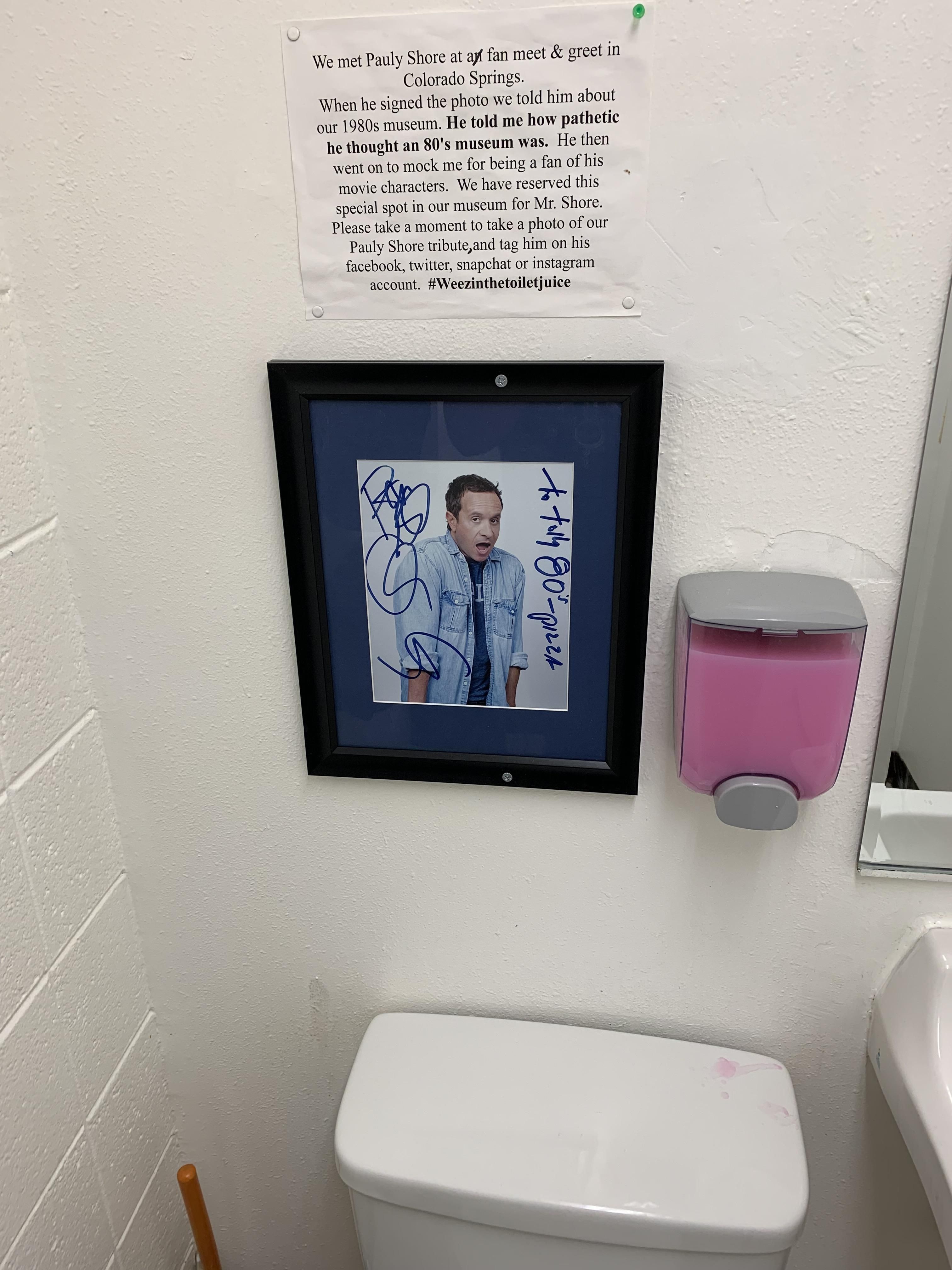 In the restroom of a 80’s museum/pizzeria