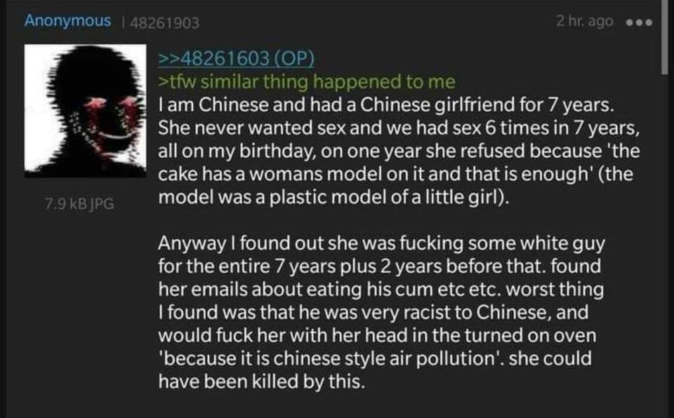 Anon got cucked by a racist