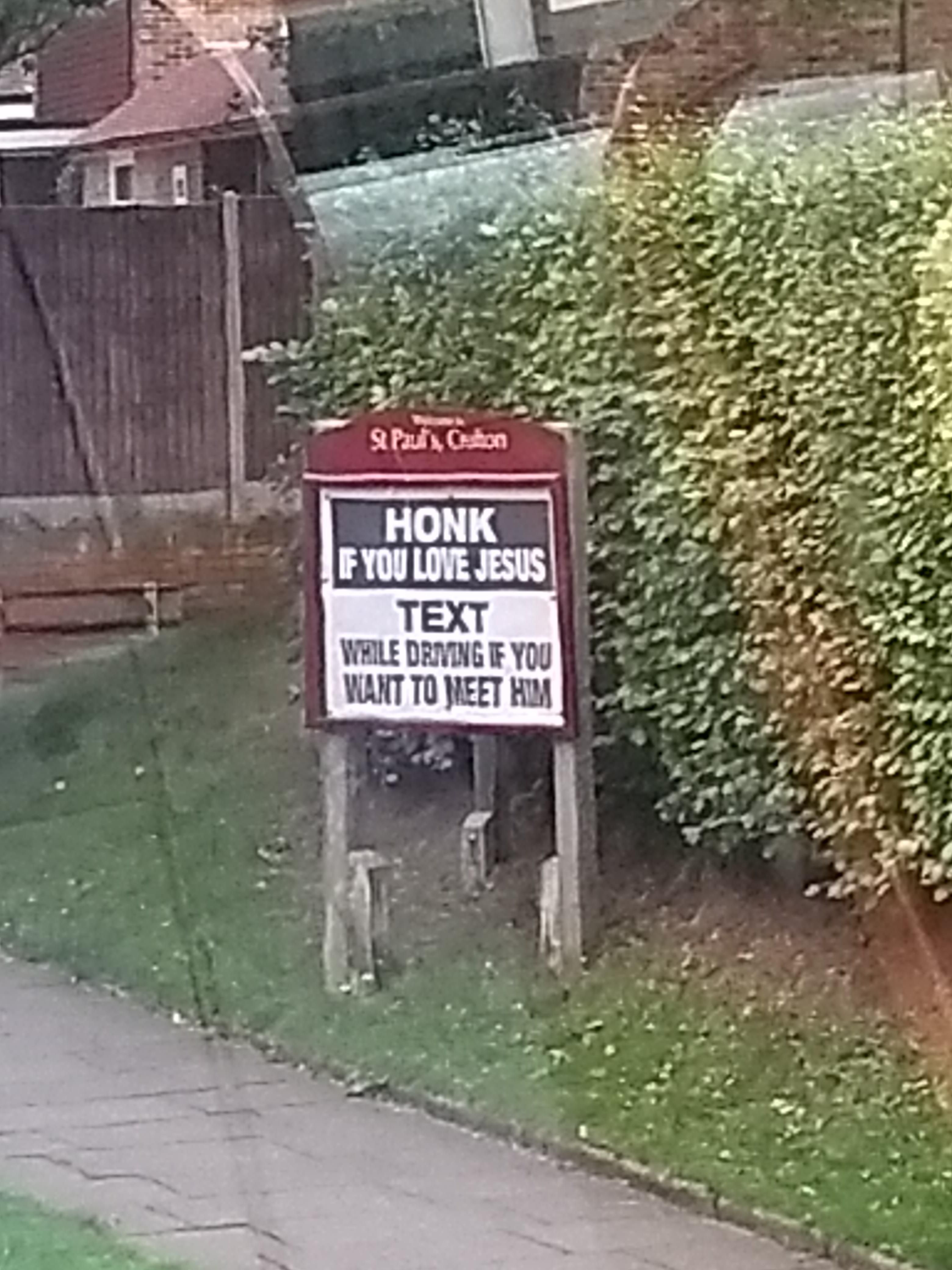 Saw this outside a church on my way home