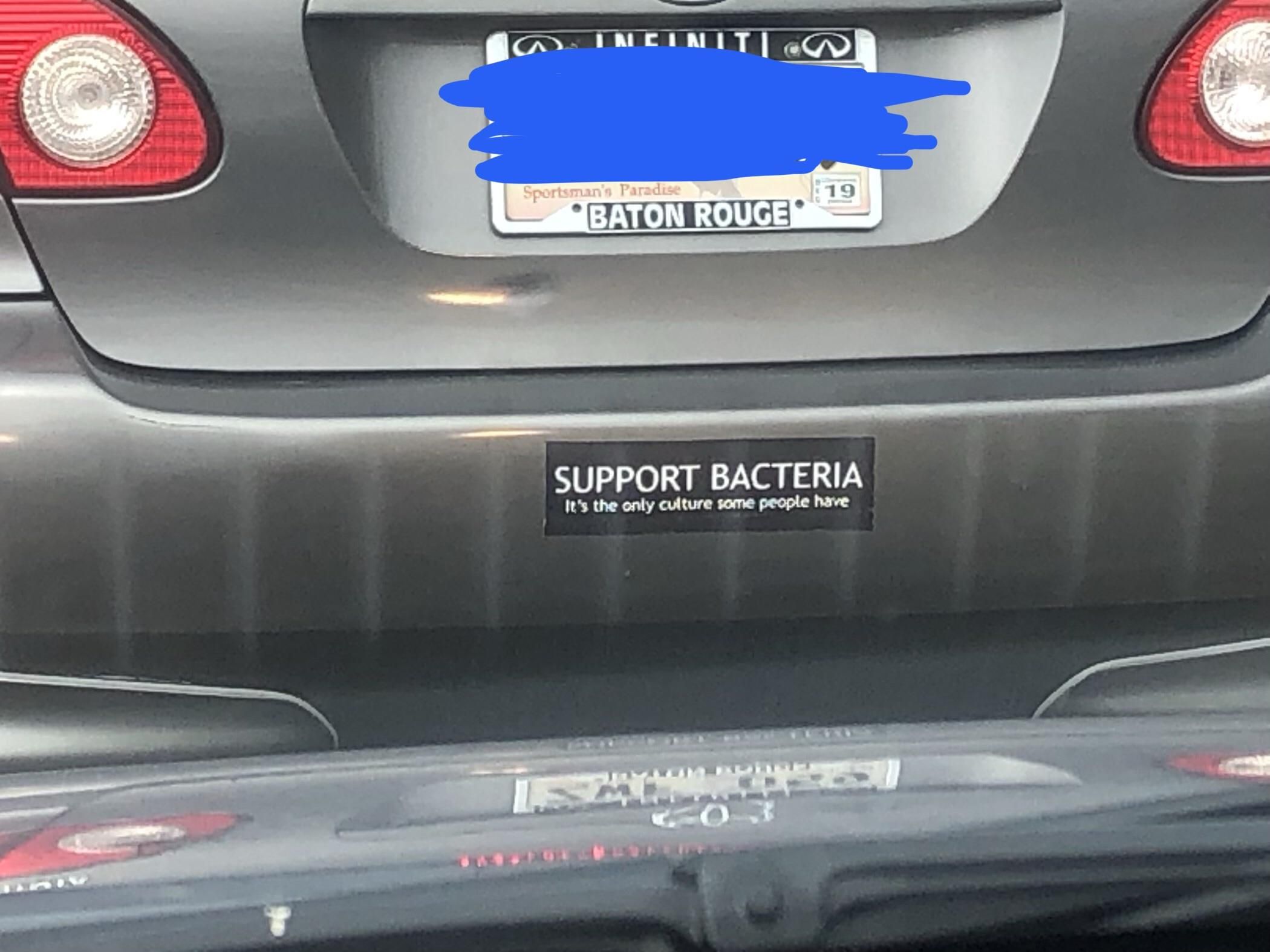 saw this bumper sticker on my way to class last week