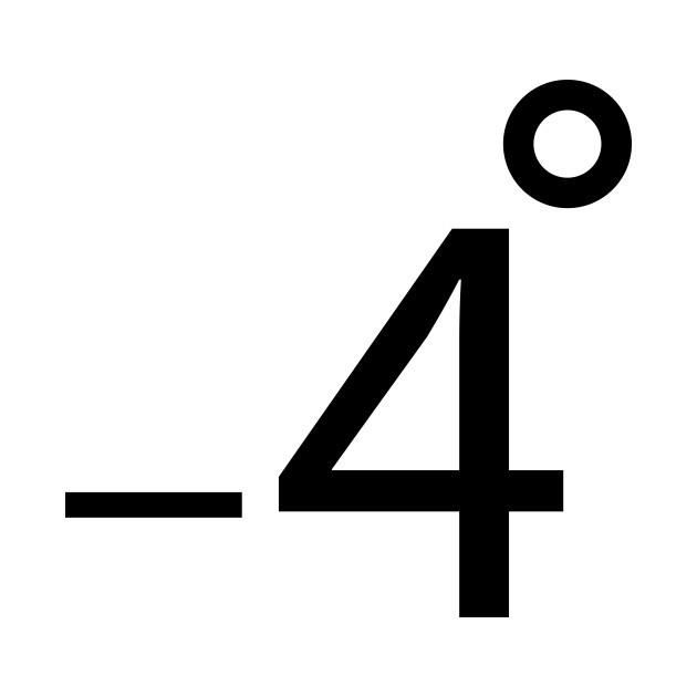 Anybody noticed that minus four degrees looks like a guy taking a dump?