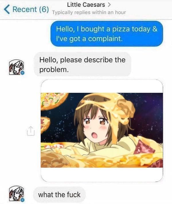 I ordered the anime on TOP of the cheese