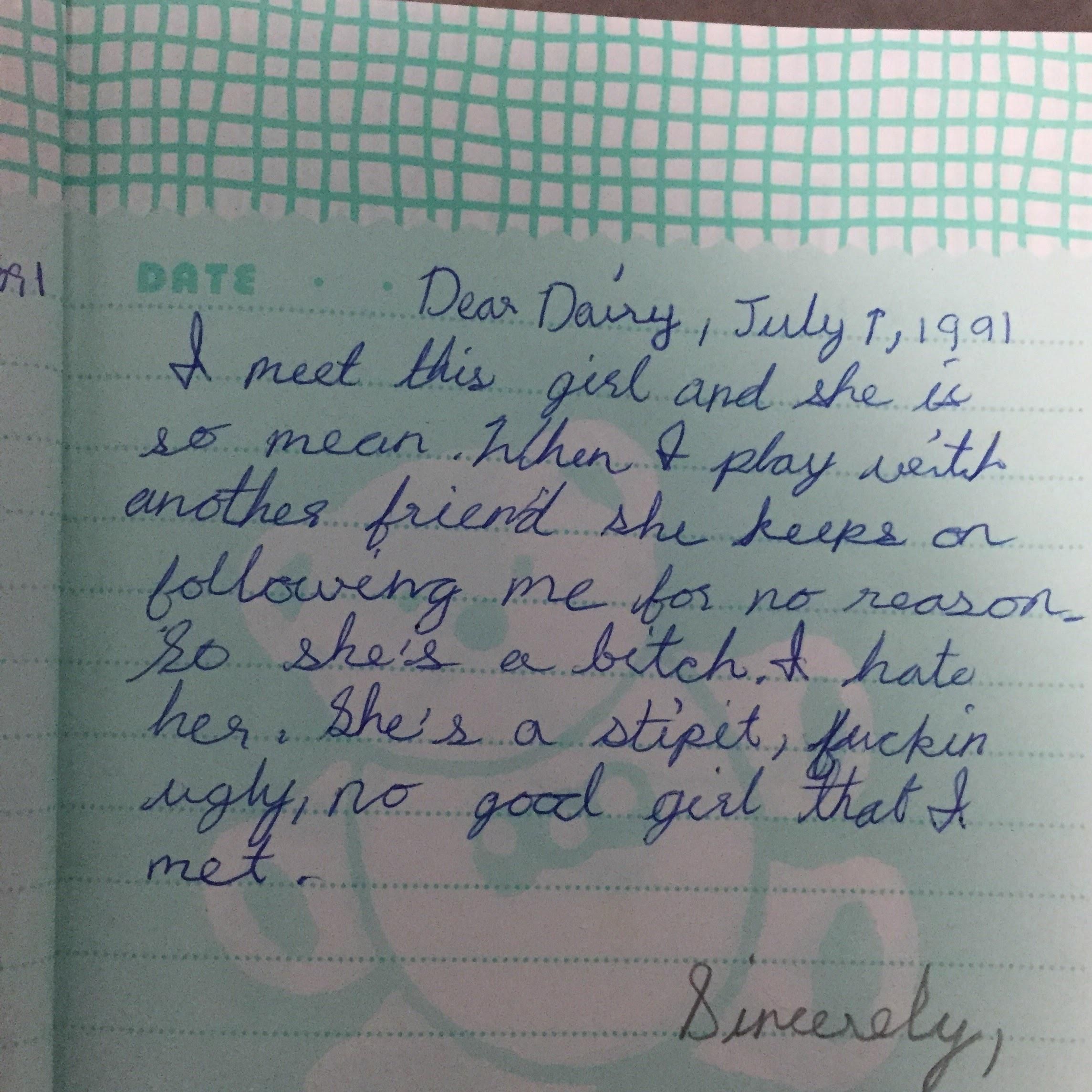 Found my wife’s diary when she was 10