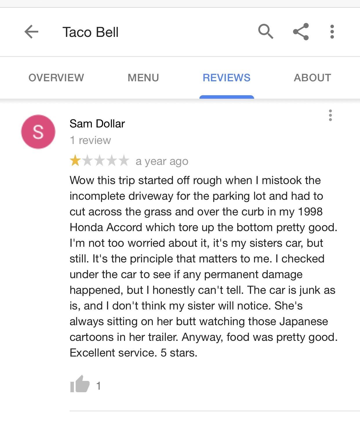Taco Bell review I stumbled upon...