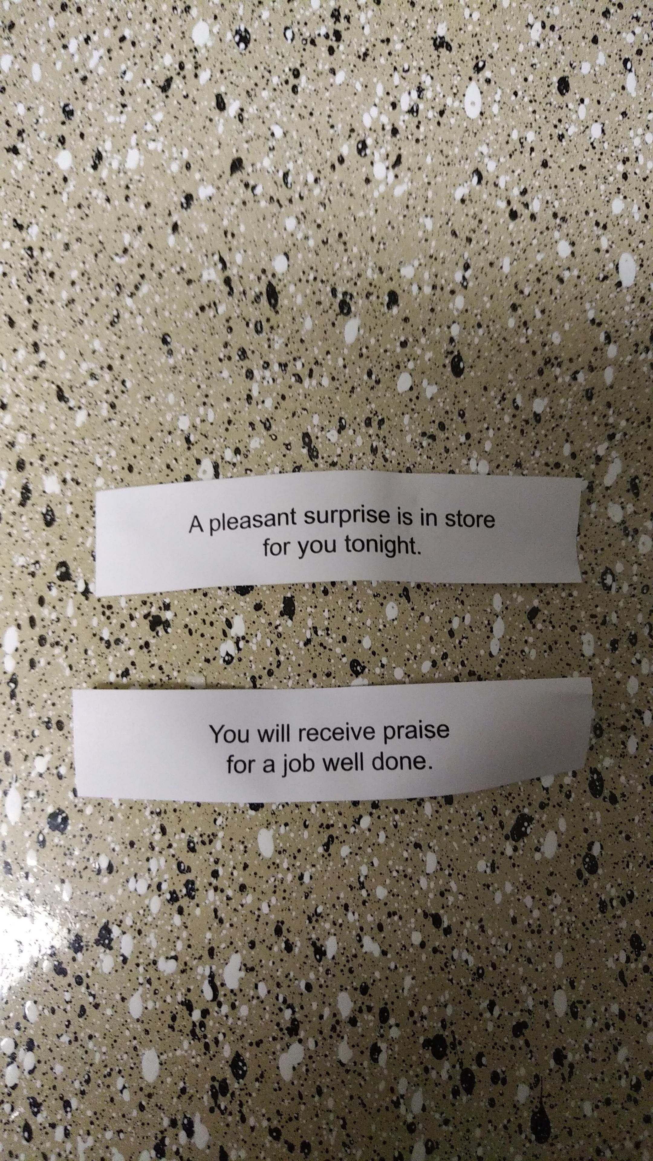 Me and the wife's fortune cookie messages