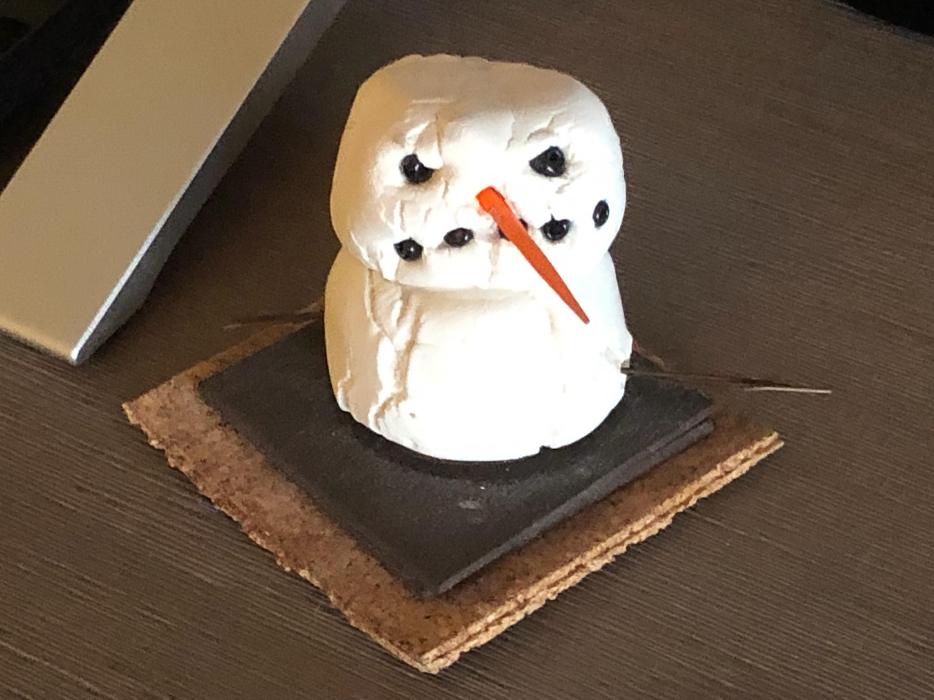 My brother made this when he was younger in school for Christmas. It’s known as “The Angry Snowman” and is still put out every year with the decorations