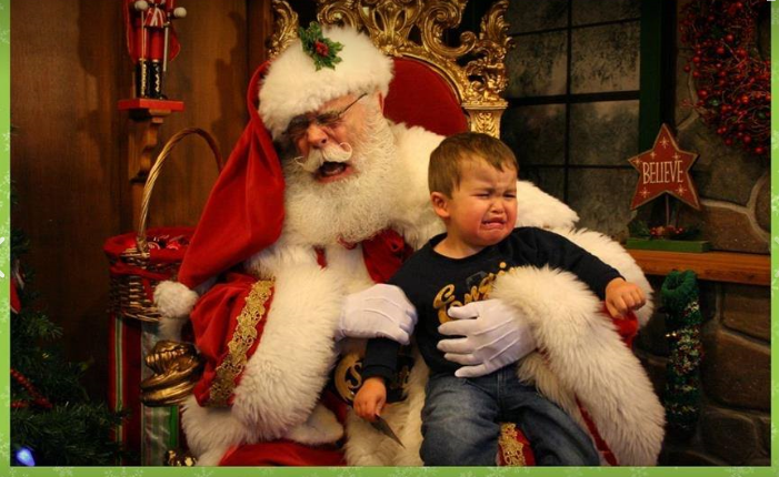 My nephew whacked Santa right in the nuts