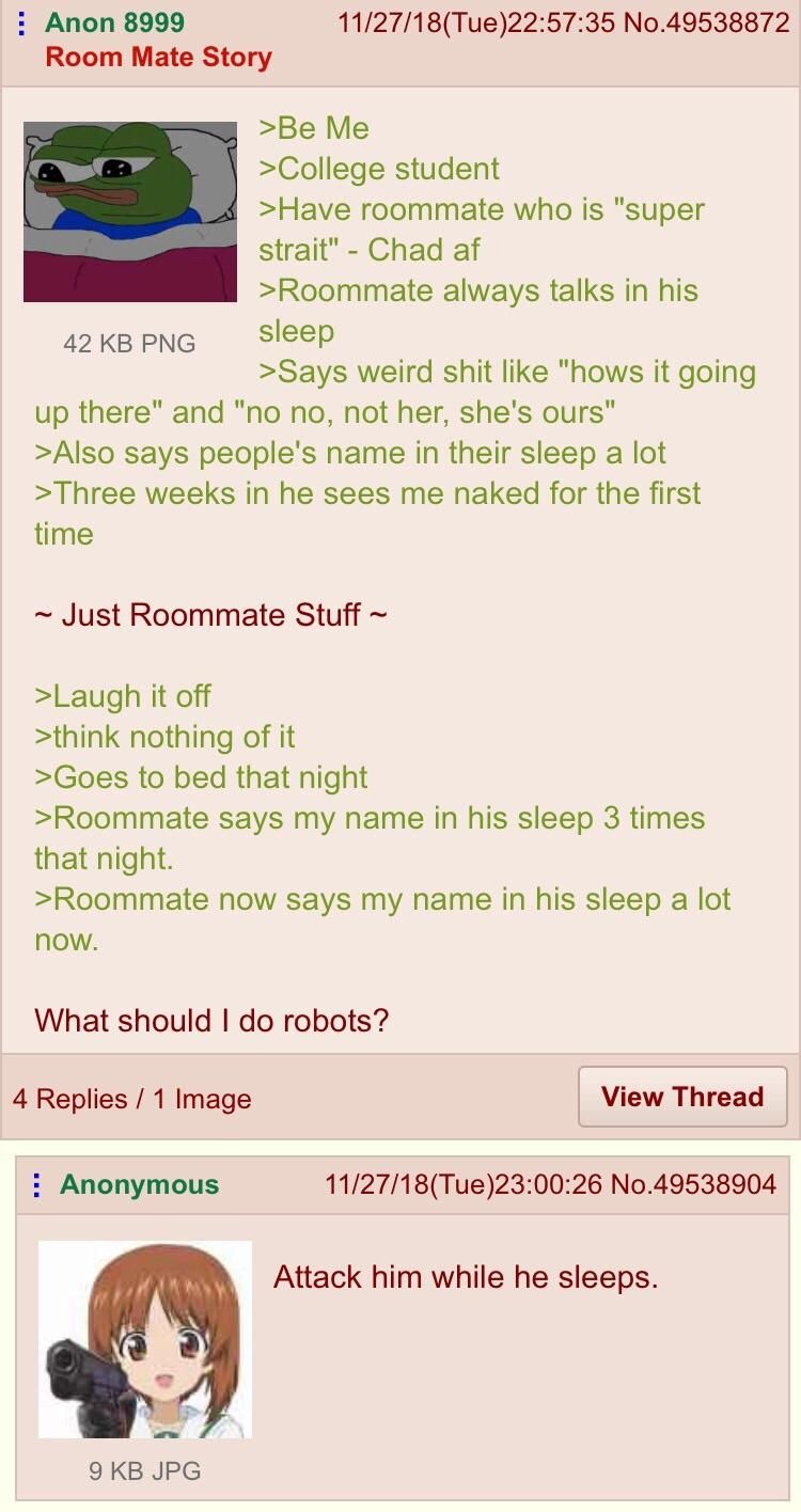 Anon and his straight room mate