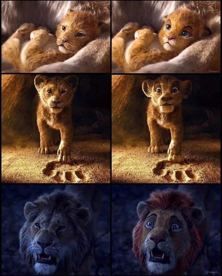 What if the animals in the live action Lion King movie had eyes just like in the animated movie?