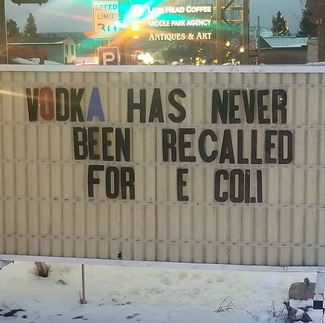 A message from my local liquor shop: