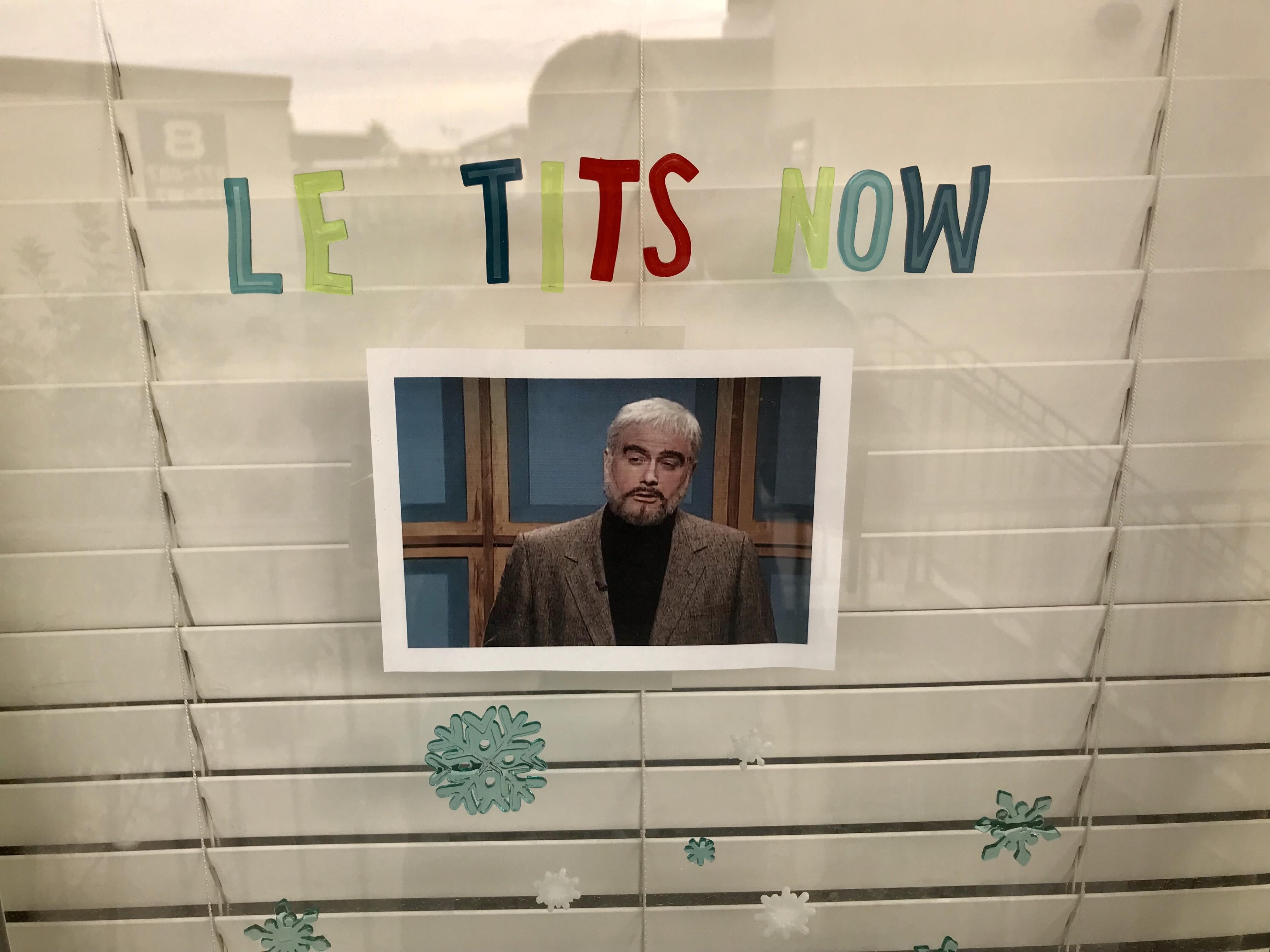 My girlfriend let me decorate our apartment’s front window for Christmas. She may have made a mistake.
