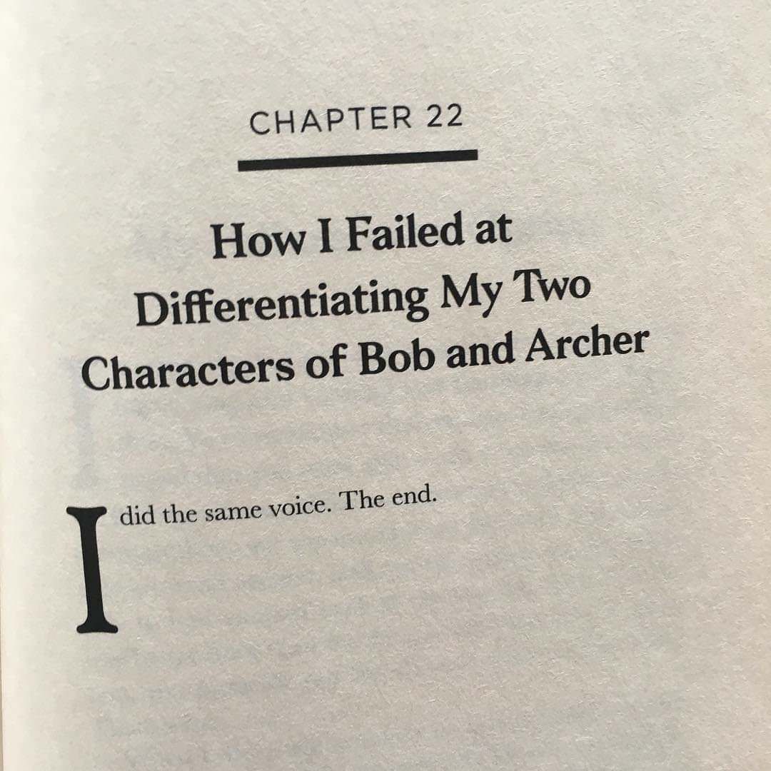 My favorite chapter from H. Jon Benjamin's book "Failure is an Option"