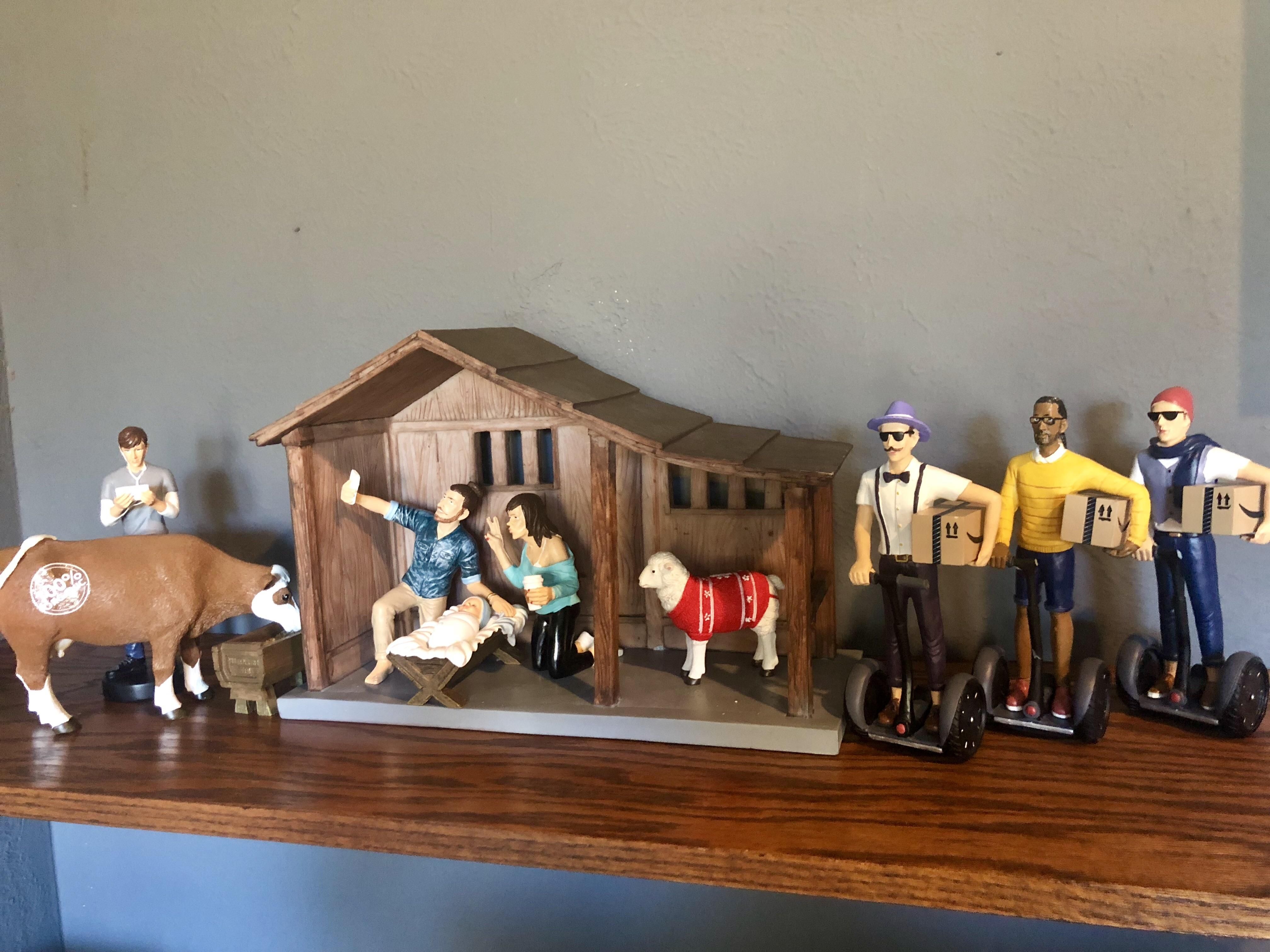 First year putting up our “millennial nativity scene.”
