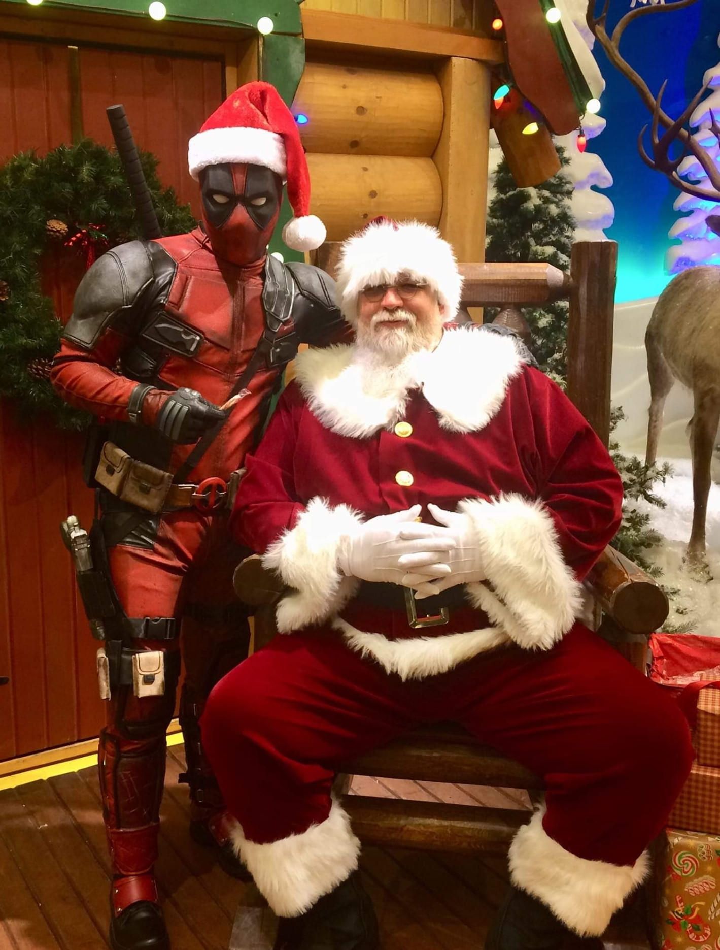 My friend is Santa at Bass Pro . He had an unexpected visitor.