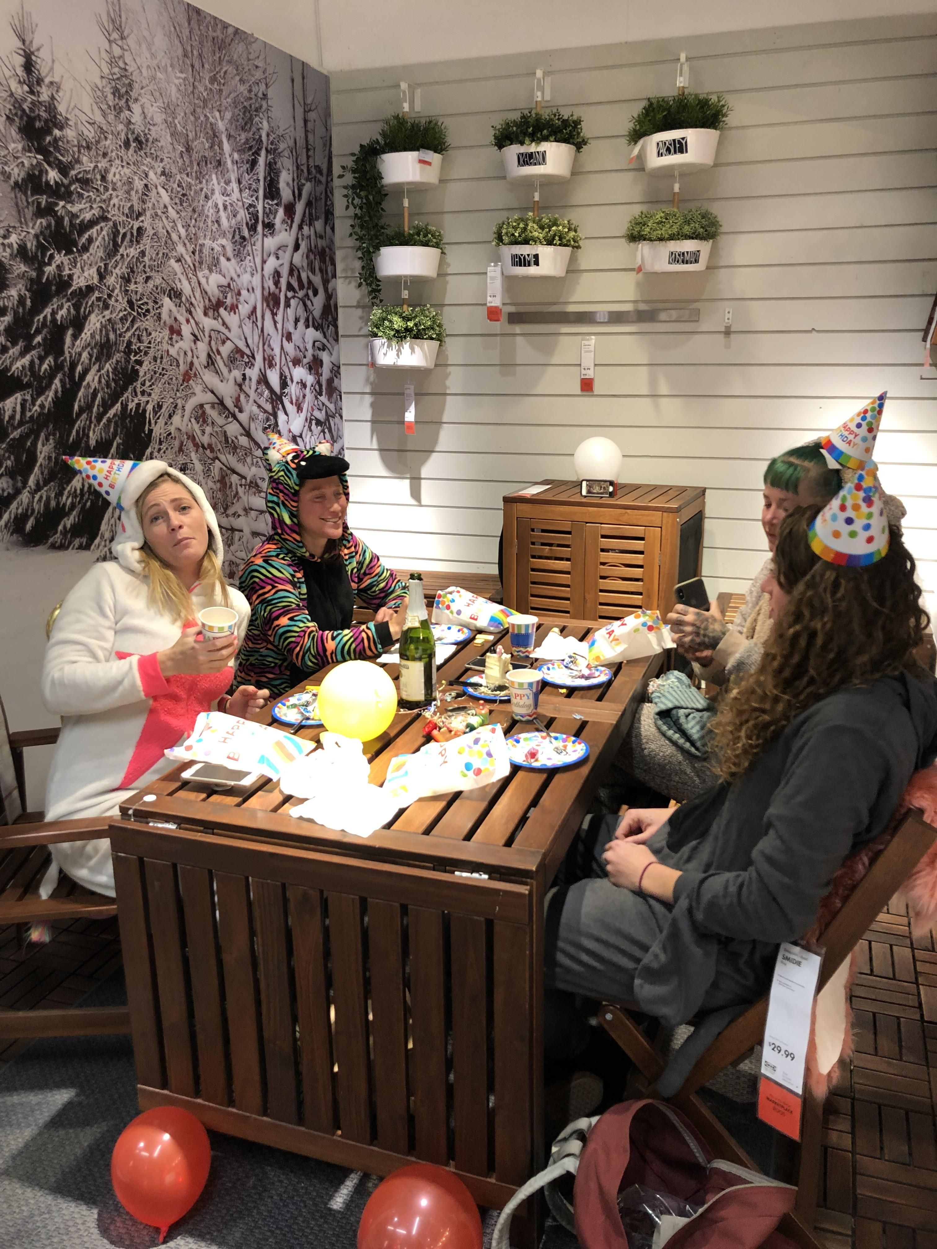 Ran into a group of people today celebrating a birthday in an IKEA display.