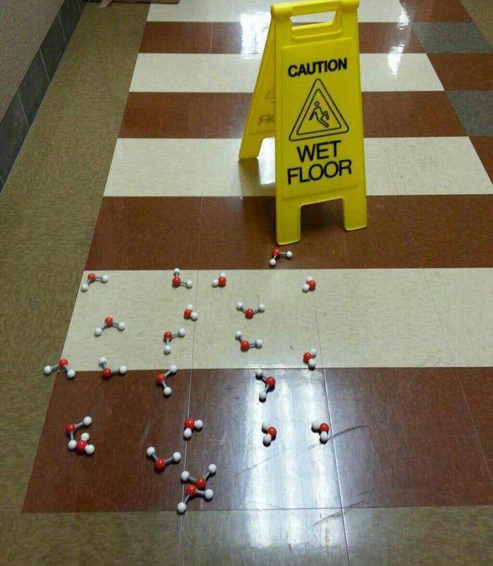 Caution, wet floor