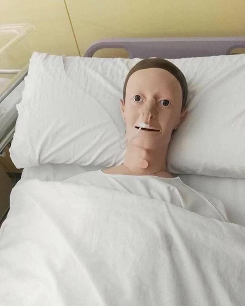 medical dummy looks like Zuckerberg