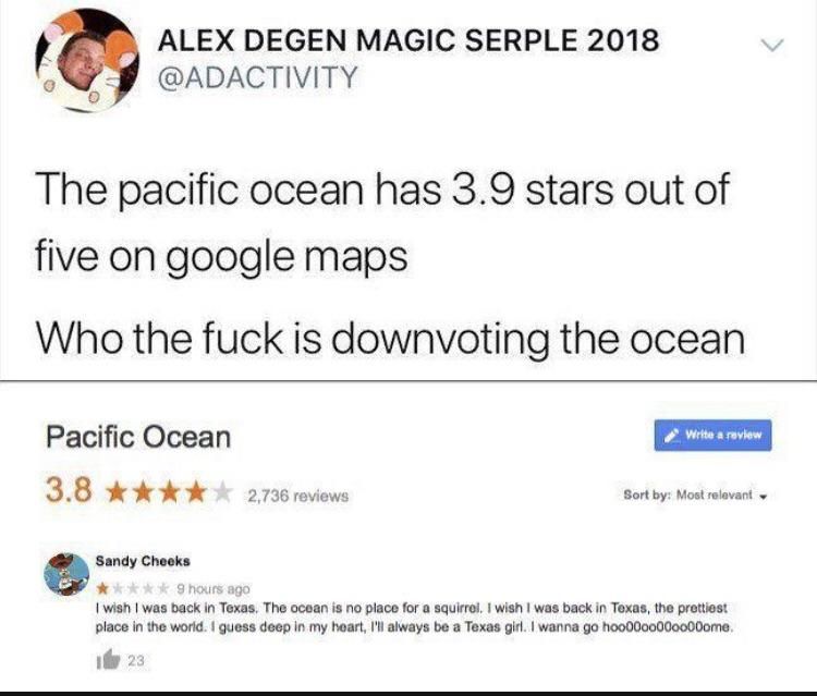 Can we get the pacific ocean up to ⭐️⭐️⭐️⭐️⭐️ stars again