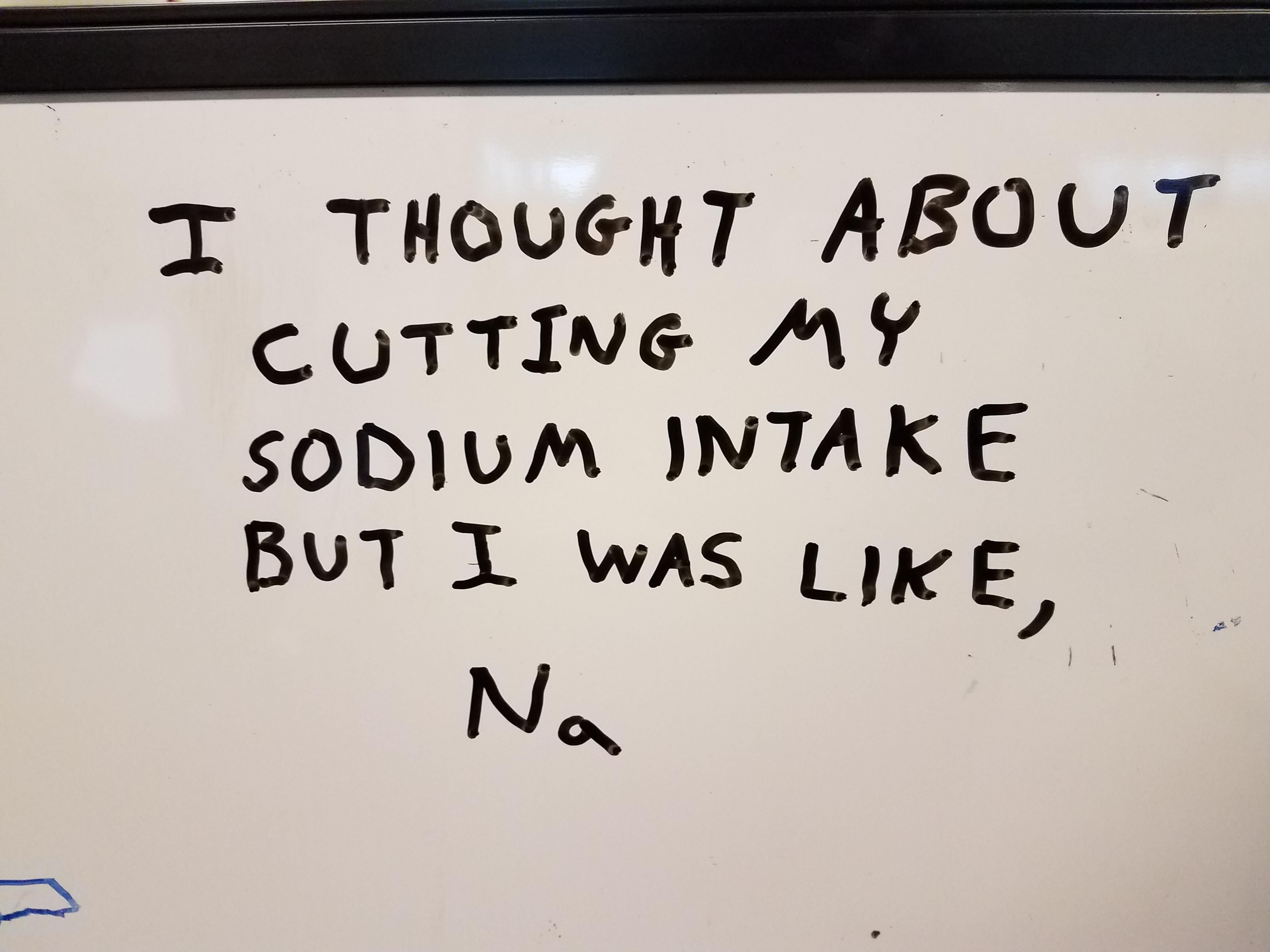 A little chemistry humor from a coworker.