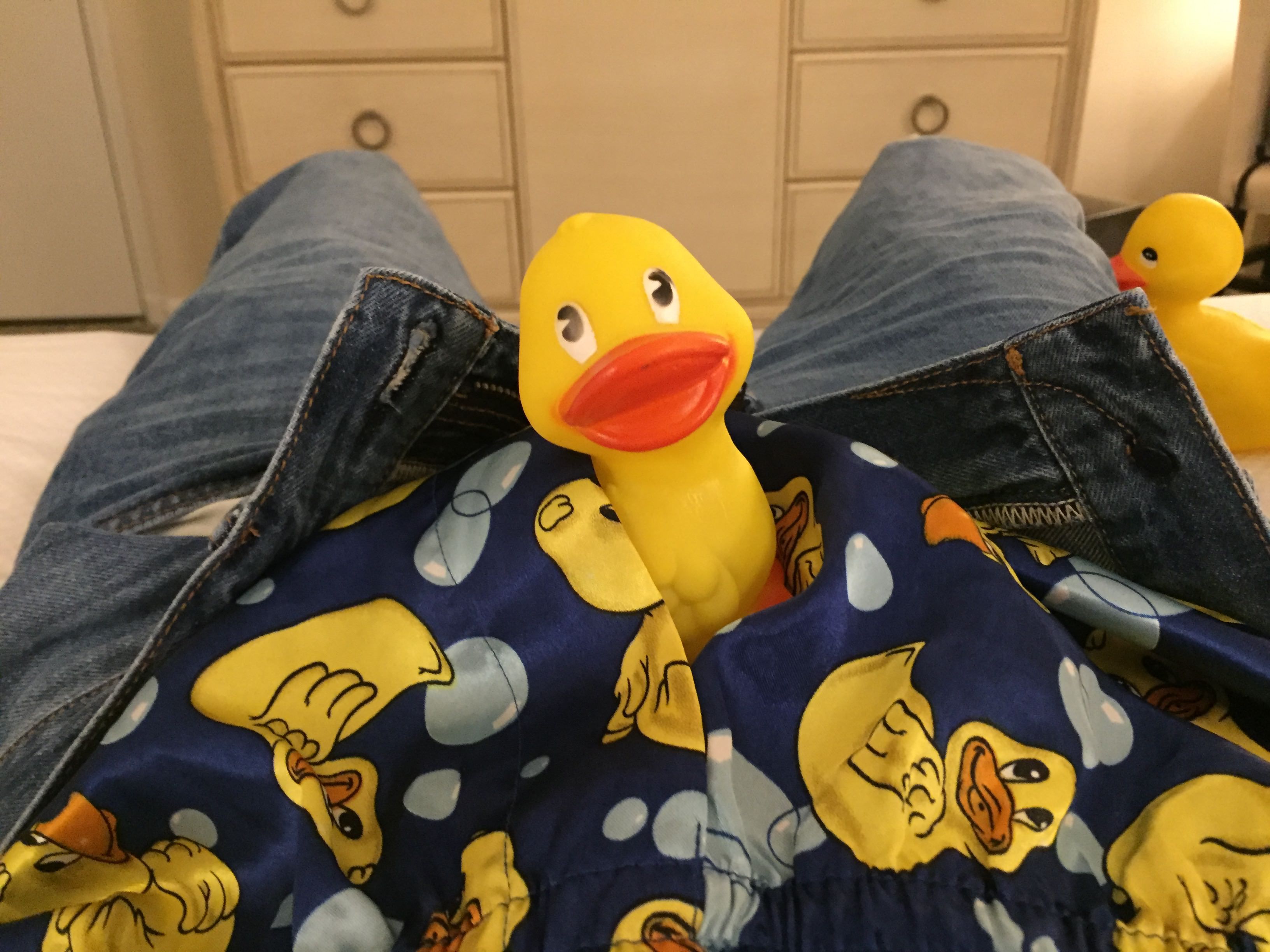 Girlfriend was curious about my new underwear, so I sent her a duck pic