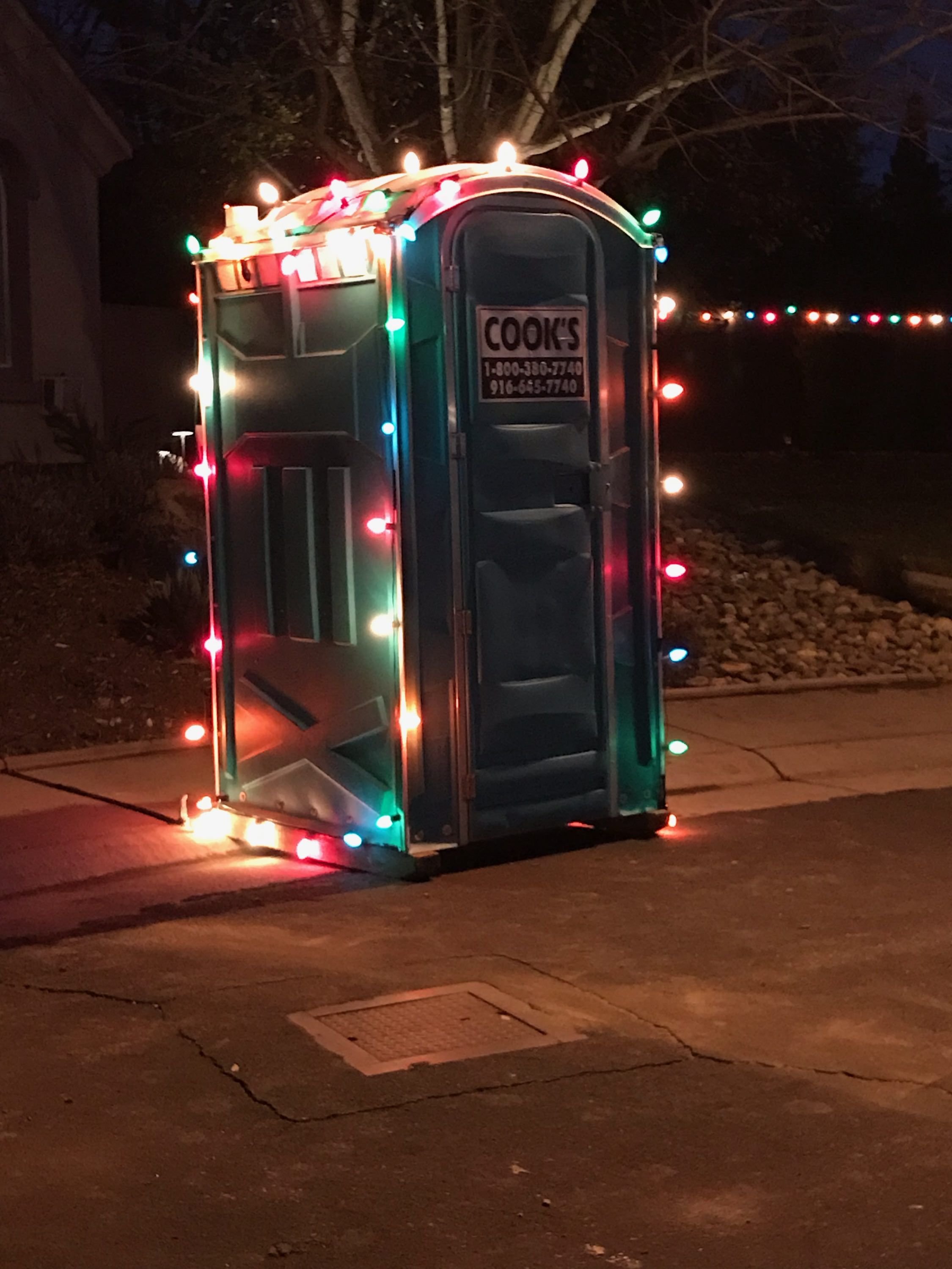 My parents have contractors doing a long term project so my mom decided make it festive.