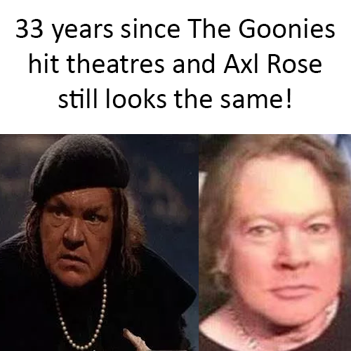 Who knew that Axl Rose was in the Goonies!?