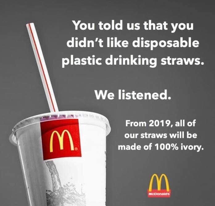 No more plastic straws!