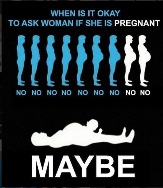 When to ask if a woman is pregnant