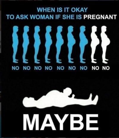 When to ask if a woman is pregnant...
