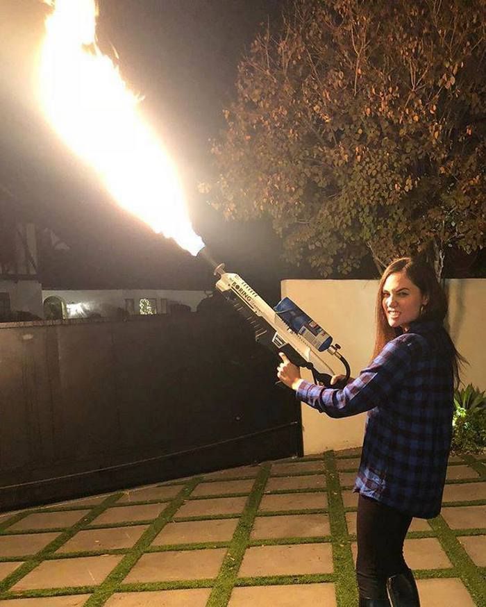 Sasha Gray and Elon Musk's flamethrower