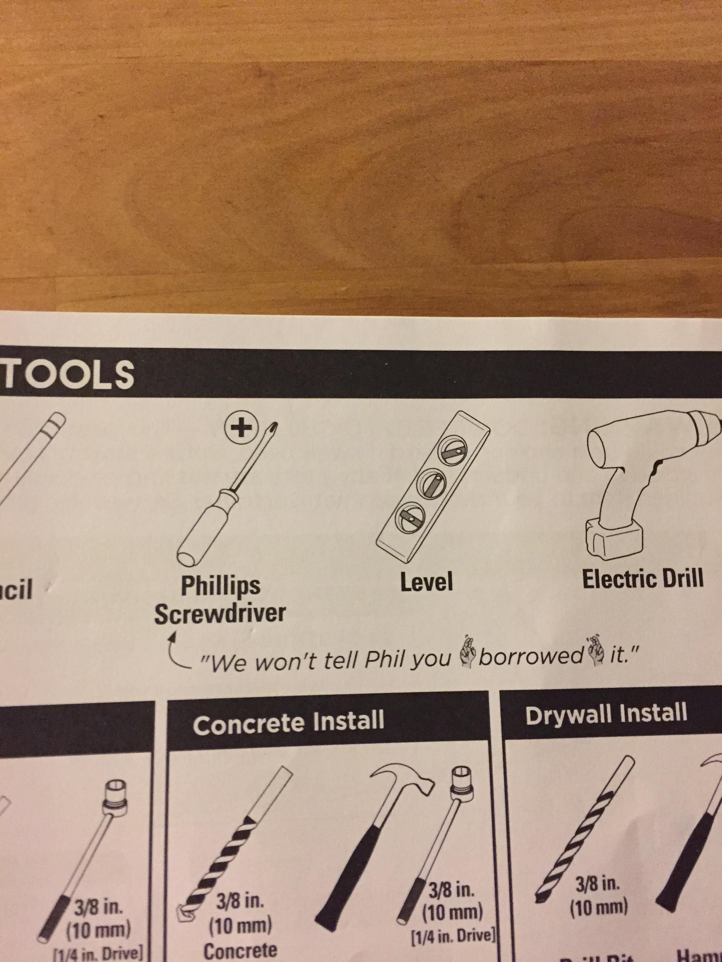 The instruction manual for my wall shelf was written by a Dad.