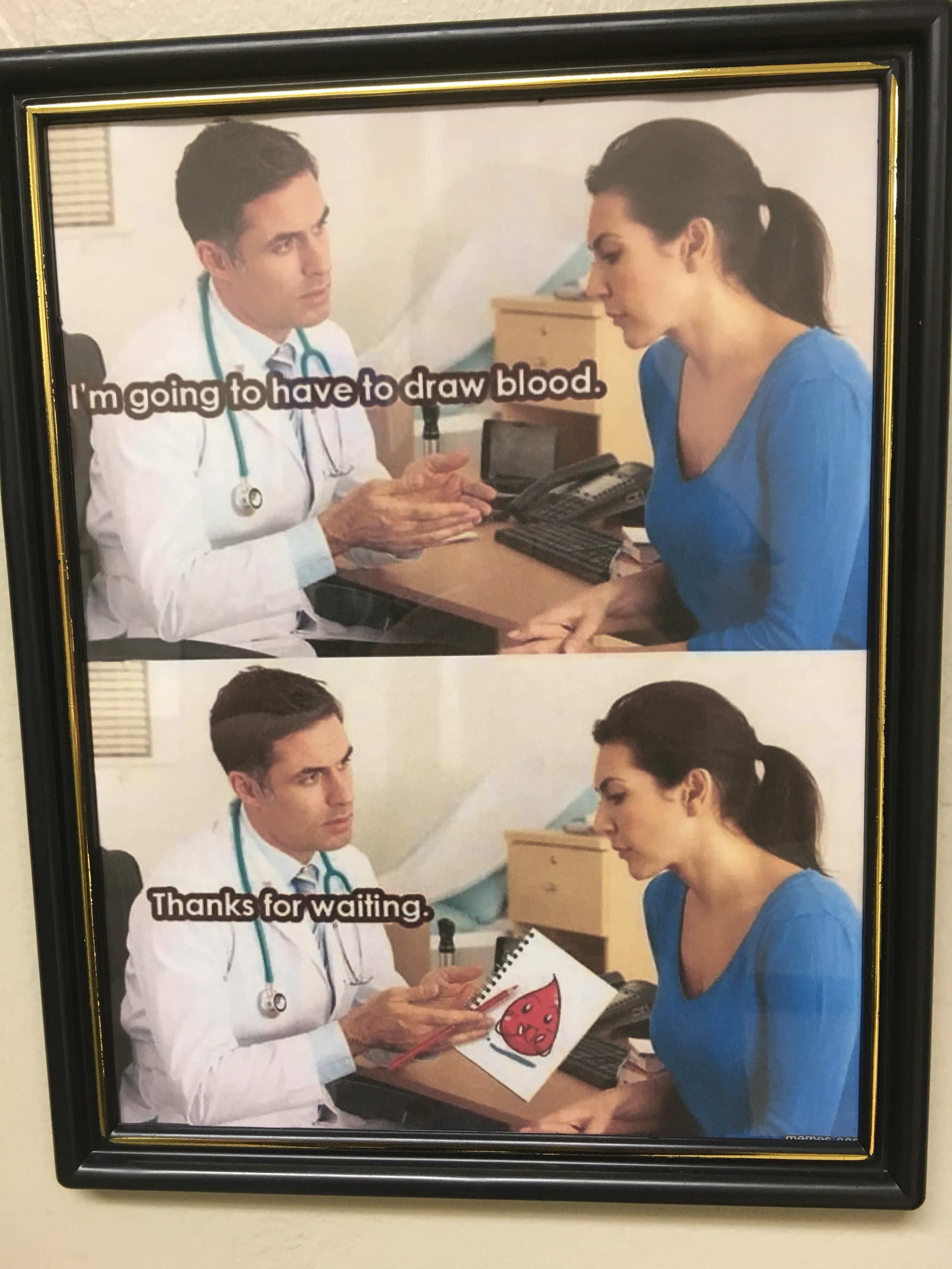 A photo at a doctor's office