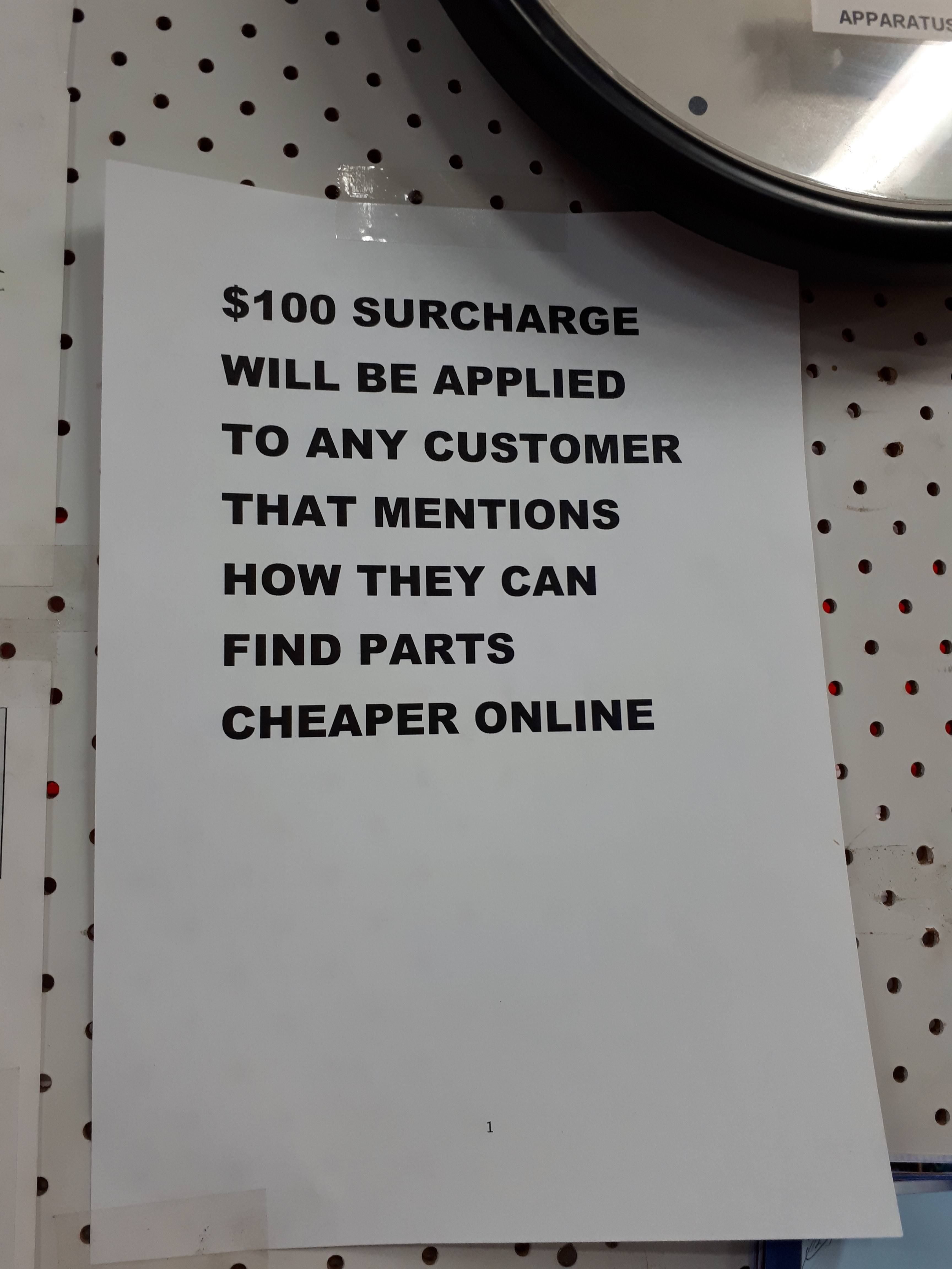 At local auto part store