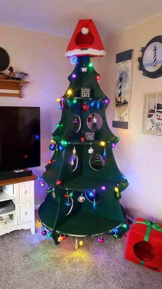 A Christmas tree for when you have cats
