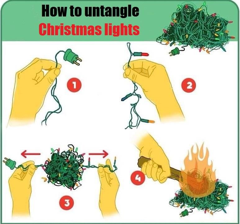 How to untangle Christmas lights!