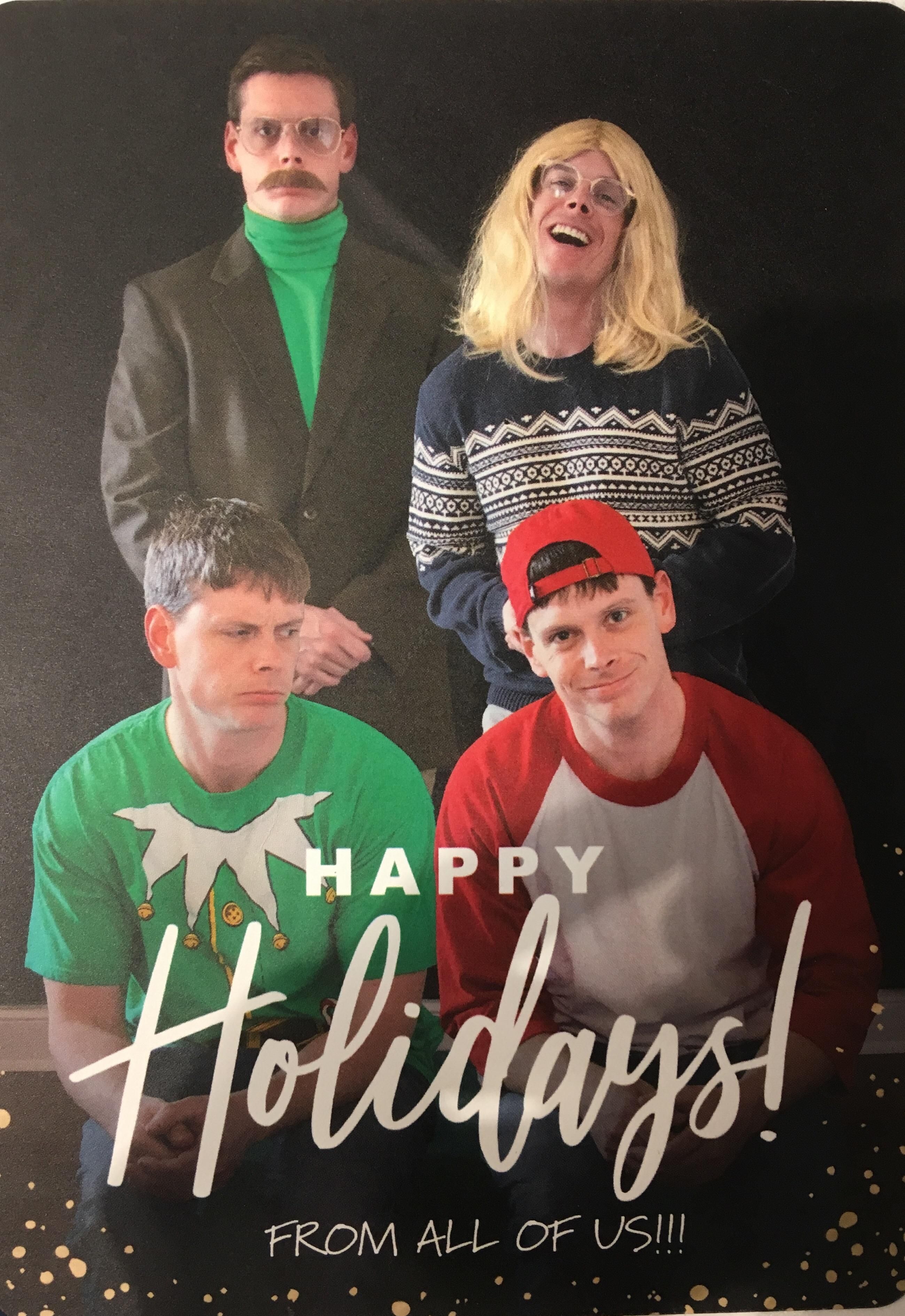 My coworker’s Christmas card he handed out today. He is leaving us Saturday to be a financial analyst. I’ll miss this weirdo.