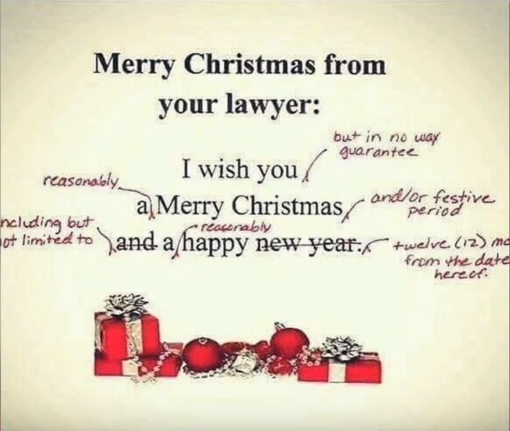 The lawyer's Christmas card